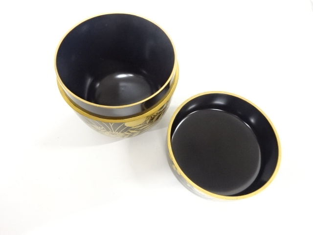  蒔絵師　友斎造　漆塗り蒔絵　了々斎好　棗セット